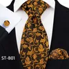 Bow Ties Fashion 8cm Feather Plaid Cashew Polyester Tie 25 25 cm Pocket Squares Manschettknappar Tankdukuppsättning för mans slips bröllopsfest