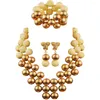 Halskette Ohrringe Set nigerianische Hochzeit afrikanische Perlen künstliche Koralle Braut