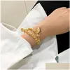 Charm Bracelets High Edition Hardwear Wrap Bracelets Graduated Bracelet Charms Double Link Pendant Mothers Day Gift 18K Gold Plated De Dhi4Y