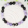 Strand Ruberthen 8 MM Natural Lepidolite Gold Sheen Obsidian Mixed Bracelet Womens Beaded Gemstone Energy Healing Crystals Jewelry