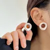 Stud Earrings Vintage Resin Fashion Irregular Metallic For Women Creative Pendientes