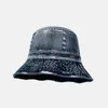 Berets Fischer Hut Vintage Denim Eimer Hüte Outdoor Frauen Gewaschene Baumwolle Panama Mode Hip Hop Gorros Bob Reise Kappen