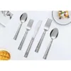 Juegos de utensilios de cocina Elena de 49 piezas, cubiertos y bandeja organizadora de acero inoxidable, juego económico, servicio plateado para 8 231211