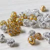 100st Lot Alloy Crystal Pärlor 8mm 10mm Gold Silver Round Pave Disco Ball Beads Rhinestone Crystal Spacer Pärlor för DIY -smycken FI282W