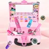 Beauty Fashion Children Makeup Kit for Girls Lipstick Cosmetics Pretend Play Pink Princess Washable Safe Kid Toy Gift 231211