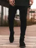 メンズジーンズ新しいデザインヴィンテージメンファッションスリムフィットジーンズパンツブラックサイドストライプデニムズボンメンヒップホップストリートウェアジーンズサイズ32 34 Q231213