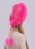 ロシアの冬の自然な毛皮の帽子暖かいソフトy本物の爆撃機帽子luxuriou Quality Handmade Caps 2010193914003
