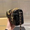 Gold Coin Flap Women Mini Shoulder Bag Gold Hardware Luxury Coin Purse Adjustable Chain Classic Portable Underarm Bag Vintage Card Holder Suitcase Sacoche 20CM