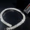 Verkauf Sie 925 Sliver White Gold Plated VVS Moissanite Pass Diamond Tester 18mm Miami Cuban Link Chain Baguette Halsketten für Männer