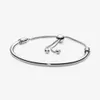 Bracelet coulissant en argent sterling 100% 925, haute brillance, pour Moments classiques, à la mode, fabrication de bijoux de mariage pour femmes, cadeaux 2734