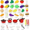 Kitchens Play Food Kitchen Toys Set For Kids Girl Cooking Baby Cutting Fruit Utensils Children's Simulation Education 231211