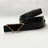 Men'S Belt Crocodile Pattern Leather Fashion Triangle Alloy Belts Buckle Luxury Brand Jeans Belts For Men Business Belt Female Belt 3.4Cm