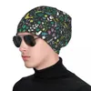 Papierowa łąka do papieru - turkusowa cytryna i zielona na węgiel drzewny ładny kwiatowy wzór ptaków autorstwa Cecca Designs Knit Hat