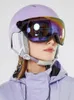 Caschi da sci Casco da sci con occhiali Snowboard Visiera 2 in 1 Integralmente modellato Uomo Donna Inverno Sport sulla neve All'aperto Ragazze Ragazzi Bambini Bambini 231211