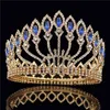 Modna kryształ metalowy Big Crown Tiaras Pink Wedding Crown Hair Bejdia Pageant Diadem Queen King Crown W0104263F