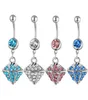 D0174 Diamonds Style Belly Navel Knopf Ring Mix Colors0128755041