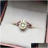 Cluster Rings Cluster Rings Per Jewelry Cucurbit Style Ring Natural Real Peridot 0.85Ctx1Pc 0.3Ctx1Pc Gemstone 925 Sterling Sier T2052 Dhir9