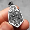 Pendant Necklaces Cross Shield St.Christopher Amulet Men Stainless Steel Chain Women Jewelry Vintage Accessories Gifts Wholesale