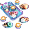 Doll House Accessories Kids Tea Party Set for Little Girls Mermaid Gift Pretend Toy Tin Princess Time Kitchen Play Toys 231211