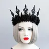 Pinces à cheveux Vintage pour femmes, couronne de tête de Style gothique, couronne noire, Roses, bandeau diadème, fête d'halloween, Cosplay, ornements de princesse