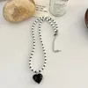 Collier ras du cou en perles d'amour coréen, pendentif en forme de cœur, doux et Cool, pour femmes et filles, bijoux à la mode, cadeaux, goutte