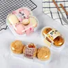 Gift Wrap 2 3 4 Cavities Round Plastic Cake Boxes And Packaging Egg-Yolk Puff Mooncake Food Container Bakery Bussiness Baking Pack3045