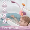 Jouets de bain Jouets de bain pour bébé, jouet de pulvérisation d'eau d'escargot électrique, robinet d'eau pour tout-petits, jeu de douche pour enfants, jouets de salle de bain, ventouse cadeaux Q231212