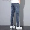 Jeans pour hommes Nouveau 2023 rue coréenne Harajuku Stretch Denim Jeans S vêtements de luxe broderie italienne BlueLuxury vêtements pour hommes Cool pantalon Q231212