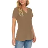 Blusas de mujer Blusa de mujer Moda de verano Punto Túnica de manga corta Top con cuello en V Camisa suelta Elegante Cómodo Ropa de calle sólida Blusas Par