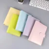 Notepads Macaron Color A5 A6 6 RING BINDER PU CLIP-ON BOOKDER LEATHER LEATE LEATER COVERT COVERS JOURNAL Kawaii Stationery 231212