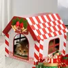 犬小屋のペン紙猫猫の家のクリスマステーマ傷跡のある子犬の巣の動物屋外の屋外ペットのための折りたたみ可能な子猫睡眠ベッド231212