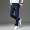 Jeans da uomo firmati Jeans Autunno/Inverno Nuovi pantaloni larghi e spessi a vita alta casual da lavoro a tubo dritto 9ZET