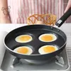 Pans 24cm Multi-functional Non-stick Pan Fried Egg Dumpling Waffle Cake Mould Grill Smokeless 4 Holes Kitchen Pots