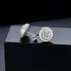 New Design High Quality White Gold Plated S925 Silver Big Moissanite Hip Hop Earrings Men