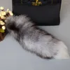 Keychains 40cm Furry Animal Tails Keychain Gifts Cute Plush Tail Keyrings For Women Bag Backpack Car Key Charms Wholesale