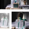 Cadeau cadeau 10pcs sacs en plastique semi-transparents avec poignée marron emballage de mariage anniversaire sac à main faveurs de fête PP 231211