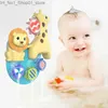 Bath Toys Kids Bath Toys Cartoon Giraffe Lion Water Games Toy Set Colorful Swimming Pool Water Playing Toy For Kids Wall Sunction Cup Q231212
