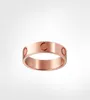 4 mm 5 mm 6 mm Tytan Stalowy Pierścień Silver Love For Woman Mens Womens Rose Gold Biżuter