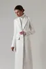 White Women Blazer Peaked Lapel Long Sleeve Slim Fit Dress Custom Made Party Evening Wear One Jacket Outfits