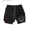 Shorts maschile anime berserk che gestisce cortometraggi da uomo fitness palestra addestramento 2 in 1 cortometraggi sportivi a secco rapido jogging a doppio ponte estate l231212