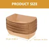 Disposable Dinnerware 100 Pcs Packing Box Paper Tray Frying Basket Takeaway Containers Kraft Snacks Holder