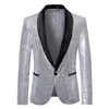 Costumes pour hommes veste de costume couleur unie brillant Blazers hommes manteaux effectuer fête élégant hauts brillant vêtements d'extérieur Terno Masculino