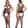 Vrouwen Visnet Ondergoed Sexy Mesh Transparante Bodystockings Erotische Body Open Kruis Jumpsuit Teddybeer Dame Kostuums Catsuits sexy