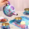 Doll House Association Kids Tea Party for Little Girls Mermaid Gift Prayend Tin Tin Princess Time Kitchen Play Toys 231211