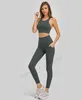 Lu Dames Yogabroek met hoge taille Workout Trainingslegging met zakken Hoge elastische zachte sportbroek Mode strakke broek Slim Fit Vormgevende legging A-134