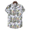 Chemises décontractées pour hommes 2023 Revers d'hiver Confortable Série Hawaii Beach Wind Caractéristiques Haute Qualité Col De Costume À Manches Courtes Chemise À Fleurs