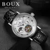 Zegarek na rękę wysokiej klasy Boux Tourbillon Watch Men Calendar Sapphire Tarve Mens ST8007 Ruch Luksusowy księżyc Faza mechaniczna