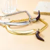 Choker z styl stop alumn pół-okrągłe pół łańcucha pieprzowego wisiorka dla kobiet