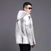 Men's Fur Faux Fur Men's fur mink coat hooded slim-fit zipper short casual jacket plus size 231211