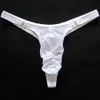 U convexe Sexy glace soie plissé sac hommes string Jockstrap sous-vêtements gai chaud Double boucle Passion